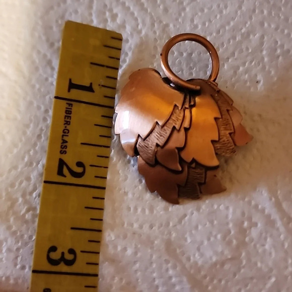 Vintage Copper leaf dangle/ brooch &‎ earrings - Picture 3 of 11